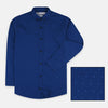 OXN Self Mini Motif Navy Blue Casual Shirt 4191