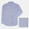 OXN Vertical Navy Blue With White Stripe Casual Shirt 4196