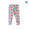51015 Multi Color Birds Print Grey Legging 4348