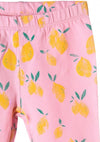 51015 Lemon Print Light Pink Capri Legging 4387