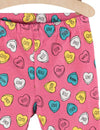 51015 Colorful Hearts Printed Dark Pink Legging 4390