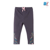 51015 Bottom Leaves Print Grey Legging 4396