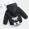KDW Mickey Logo Style Pocket Black Puffer Jacket 7656