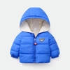 Duyi Bear Print Fleece Inner Royal Blue Puffer Jacket 7632