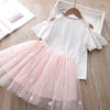 Anc Lal Aplic Swan With Pearls Pink Skirt Set 2608