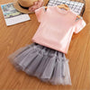 Anc Lala Light Pink Rabbit Print With Grey Skirt 1751
