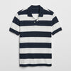 GAP Rugby Blue And White Stripe Pique Basic Polo Shirt (Label Removed)