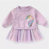 Anc Lal Multi Unicorn Light Purple Frock 3244