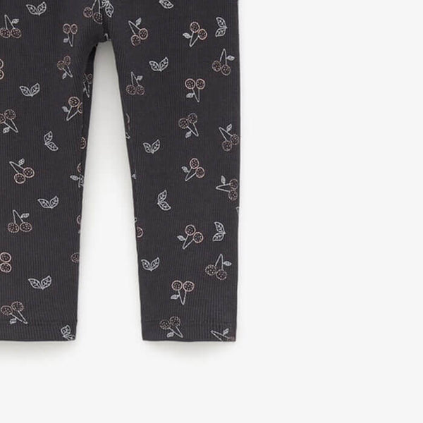 ZR Charcoal Cherry Front Button Legging 799