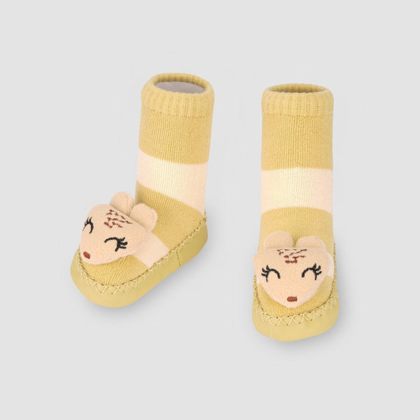 XB Fox Face Mustard Socks Booties 2728