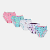 Essentials Assorted Pack Of 5 Girls Briefs 8739