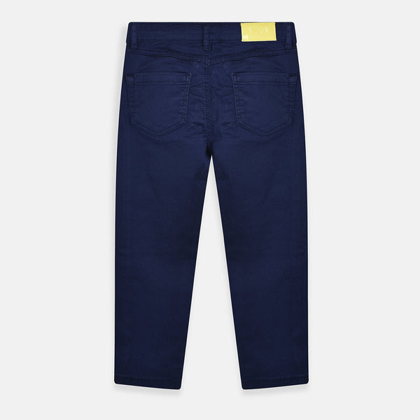 OM Yellow Heart Button Navy Blue Cotton Pant 3208