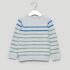 H Blue And Green Line Grey Sweater 7835