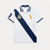 Golden Pony Blue Side stripe White Polo 1622