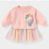 Anc Lal Multi Unicorn Light Pink Frock 3243