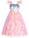 FC Style Shoulder Multi Frill Sequin Pink Fairy Frock 9244