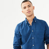 APT Navy Blue Long Sleeve Solid Casual Shirt