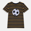 GRG Football Applic Navy & Yellow Stripe Tshirt 3765