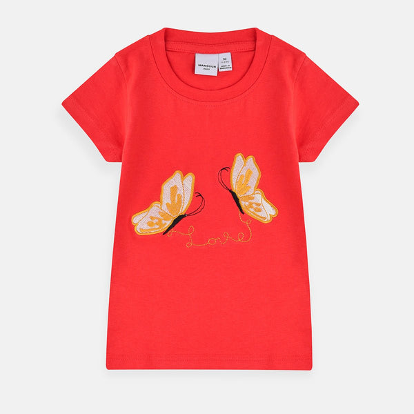 MNGN Mini Embroidered Love Butterfly Corel Tshirt 3741