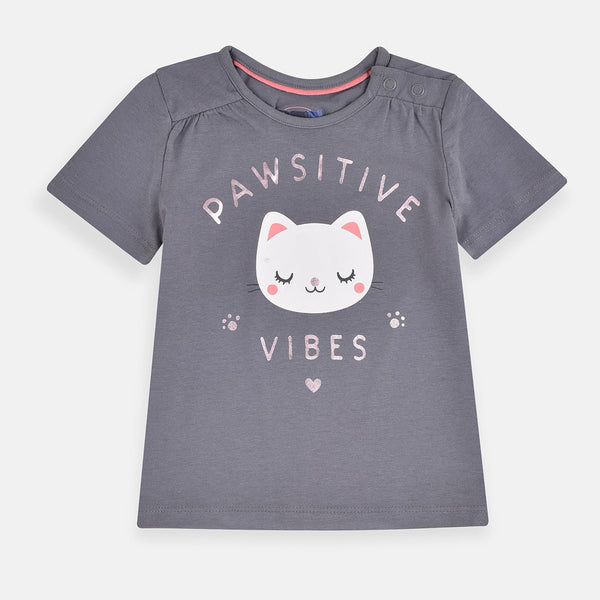 Bab Clb Positive Vibes Grey Top 3940
