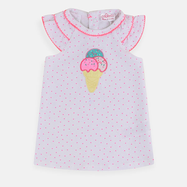 SC Applic Ice Cream Style Sleeves White Top 3869
