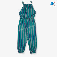 B.X Blue & White Lines Teal Jumpsuit 9711