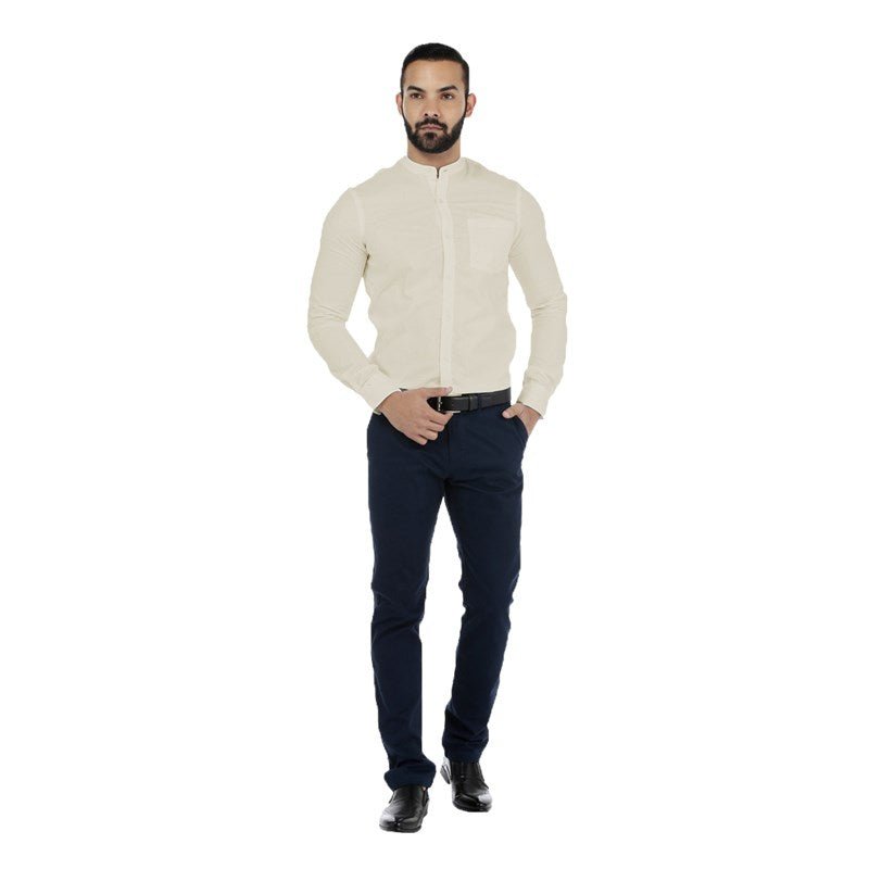 SPL Basics Mandarin Collar Linen Casual Shirt Ash white 421