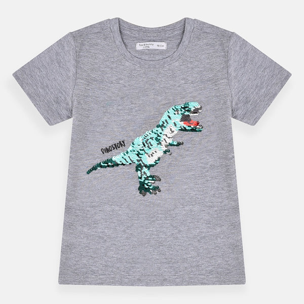 F&B Dino Story Reversible Sequence Grey Tshirt 3964