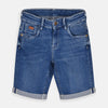 N It Coin Pocket Badge Rough Style Mid Blue Denim Shorts 3970