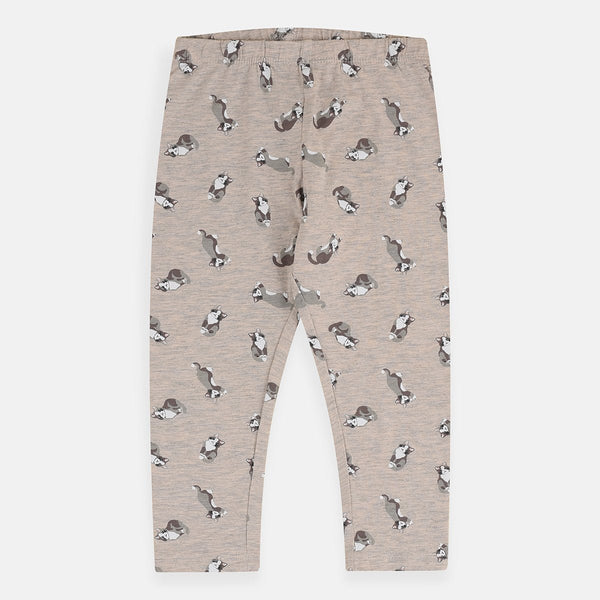 Bab Go Cat Print Sand Brown Legging 4158