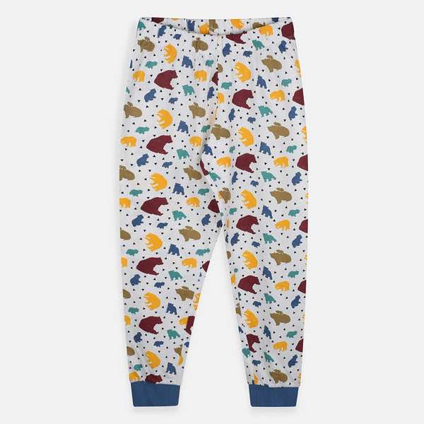 RSV Multi Bear Print White Light Weight Trouser 4128