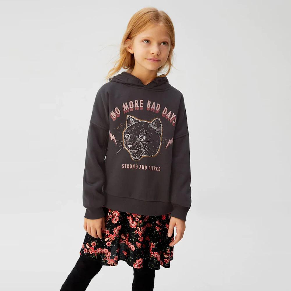 MNG No More Bad Days Cats Dark Grey Hoodie 2948 - Main Image