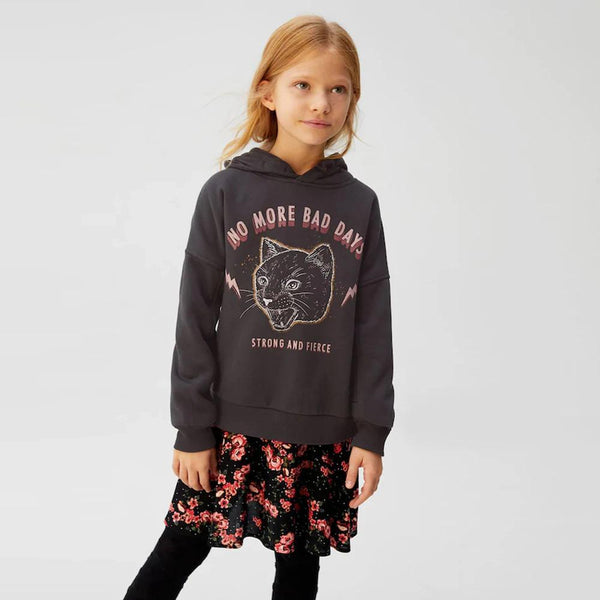 MNG No More Bad Days Cats Dark Grey Hoodie 2948
