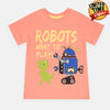 K&K Robots Peach T-shirt 1516