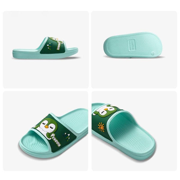 K.Bear Penguin Dark Green Top Green Soft Slippers 4902