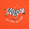 B.X You Look Awesome Zebra Orange Body Suit 4425