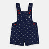 QLT Glitter Little Star Navy Blue Dungaree With Red Stripe Top 2 Piece Set 4212