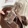 MG Aplic Lion Brown Wool Sweater 8651