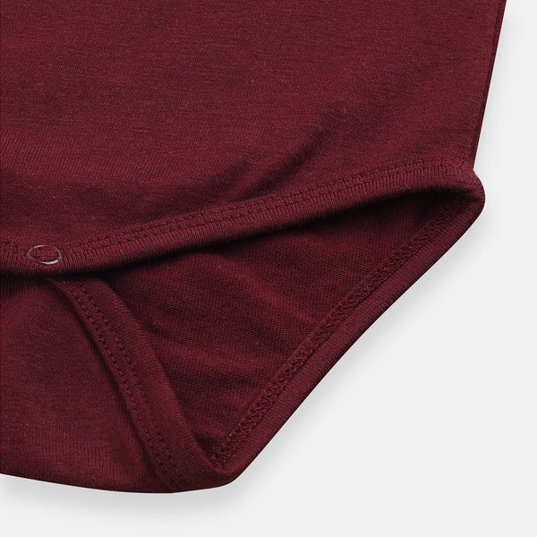 B.X Glitter So Cute Happy Maroon Body Suit 4678