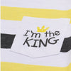 SC I M The King Black & Yellow Stripe White Body Suit 4633