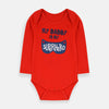 B.X My Daddy Is My Super Hero Embroidered Red Body Suit 4828
