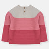 NXT Color Block Embroidered Cat Pink Sweater 7792