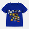 B.X Big Wheel Destroy Working Area Printed Royal Blue Tshirt 5049