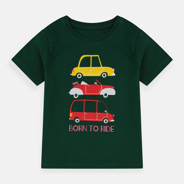 B.X Car Born To Ride Dark Green Tshirt 5099