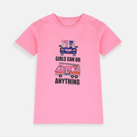 B.X Girls Can Do Anything Pink Tshirt 7040