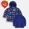 PLC All Over Cars Print Blue Puffer Jacket Without  Inner Fleece 7953