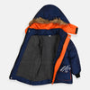 JPS Paragraph Logo Orange  Pockets Blue Puffer Jacket 7981