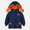JPS Paragraph Logo Orange  Pockets Blue Puffer Jacket 7981