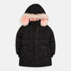 HT Musical Quilted With Belt Black Puffer Jacket 7992