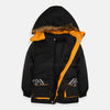 JPS Paragraph Logo With Yellow Pipping Pockets Black Puffer Jacket 7997
